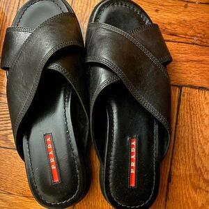 Prada Women's Black Leather Sandals